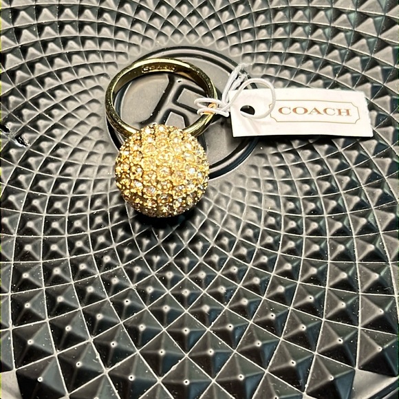 New NWT Coach Large Gold Crystal Ball Rhinestones  9 Stackable - Picture 1 of 3